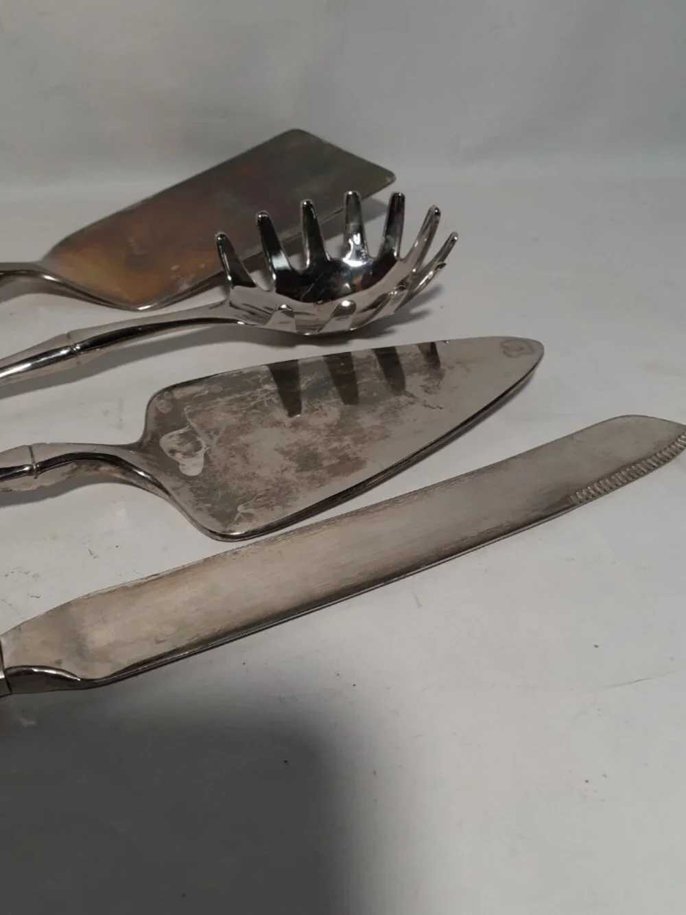 Godinger Hostess Serving Utensil Silver Plate, Spaghetti, pie, Knife, Turner
